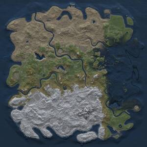 Thumbnail Rust Map: Procedural Map, Size: 6000, Seed: 542774086, 17 Monuments