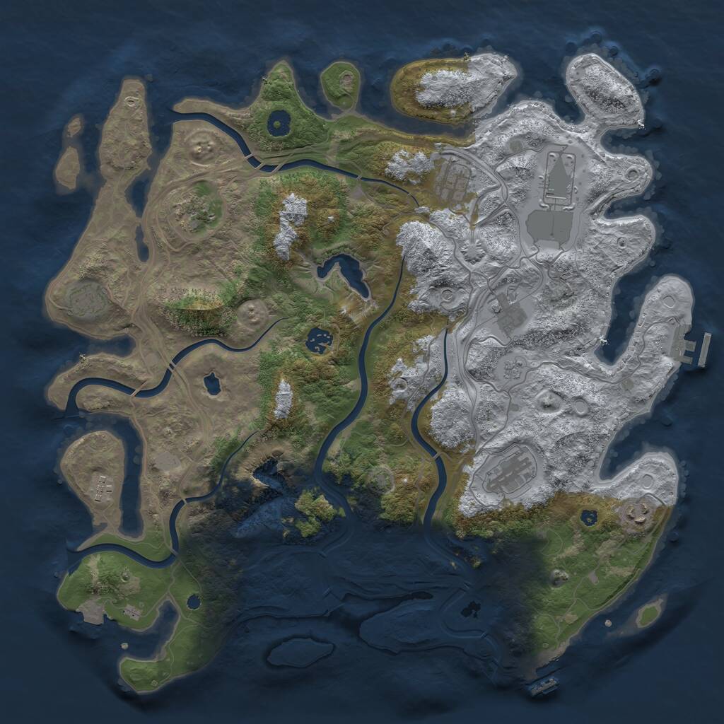 Rust Map: Procedural Map, Size: 4250, Seed: 151623616, 15 Monuments