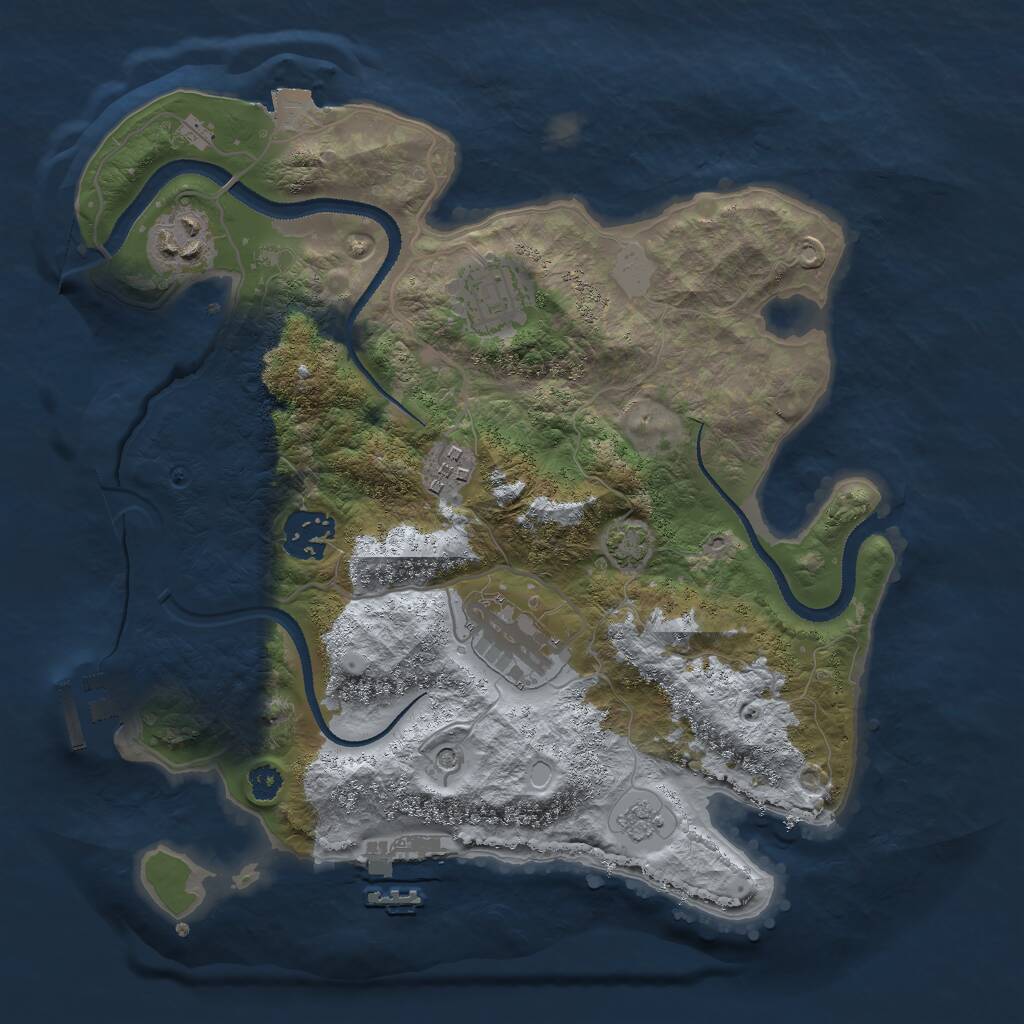 Rust Map: Procedural Map, Size: 3000, Seed: 6014, 11 Monuments