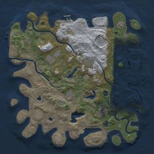 Thumbnail Rust Map: Procedural Map, Size: 4500, Seed: 612269717, 17 Monuments