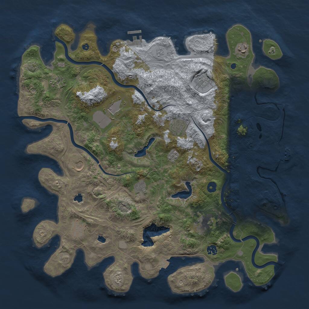 Rust Map: Procedural Map, Size: 4500, Seed: 612269717, 17 Monuments
