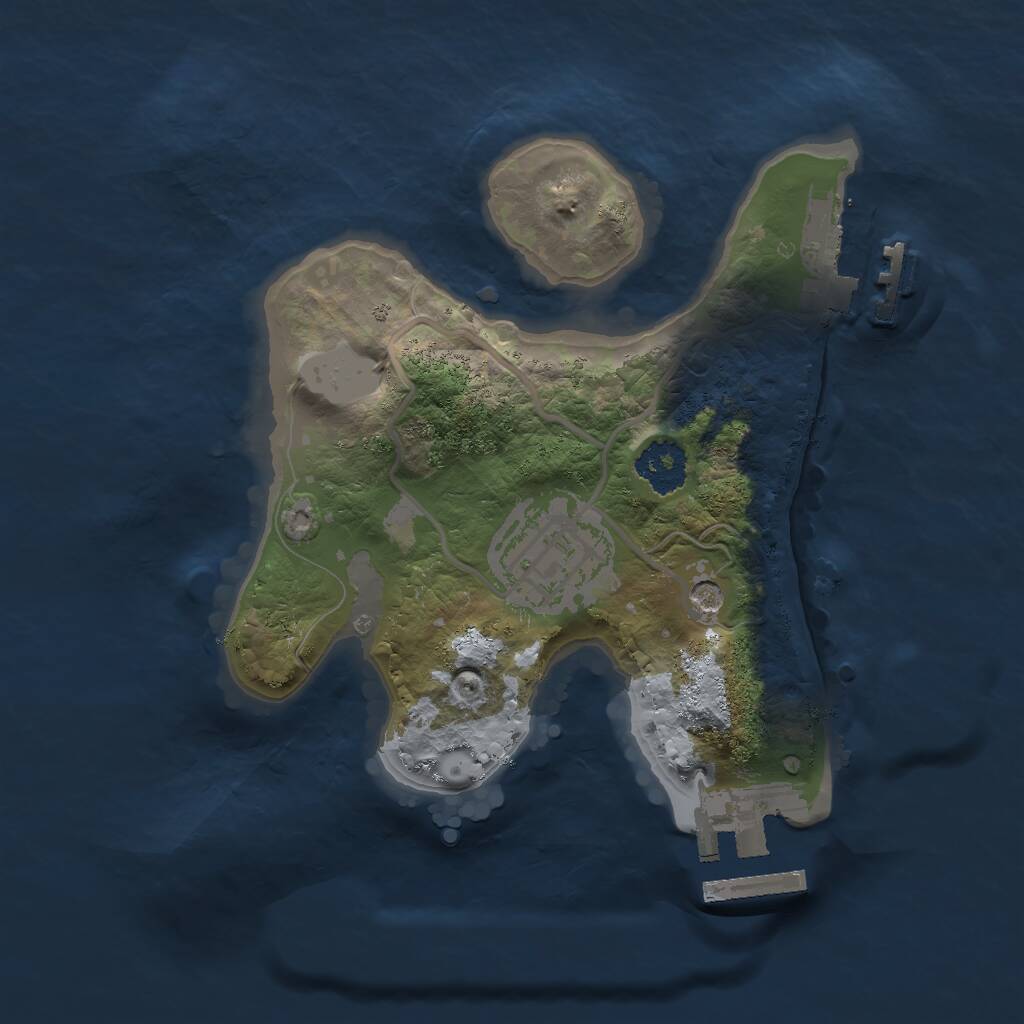 Rust Map: Procedural Map, Size: 2000, Seed: 423412301, 5 Monuments