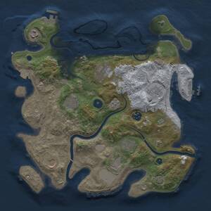 Thumbnail Rust Map: Procedural Map, Size: 3500, Seed: 349924656, 15 Monuments