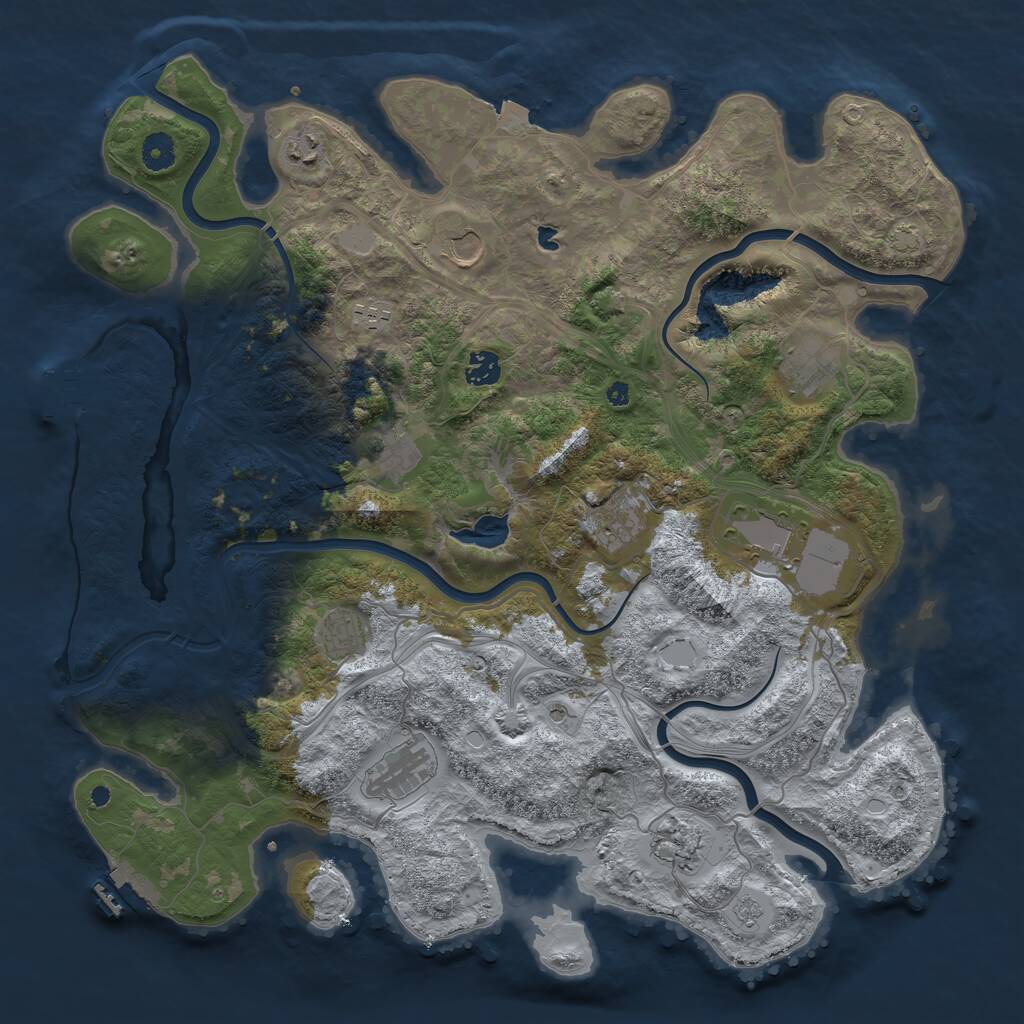 Rust Map: Procedural Map, Size: 4250, Seed: 1903710281, 17 Monuments
