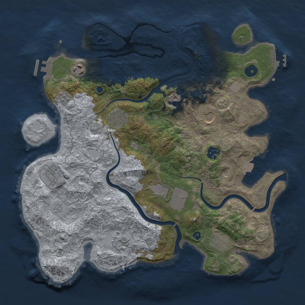 Rust Map: Procedural Map, Size: 3750, Seed: 448570, 15 Monuments