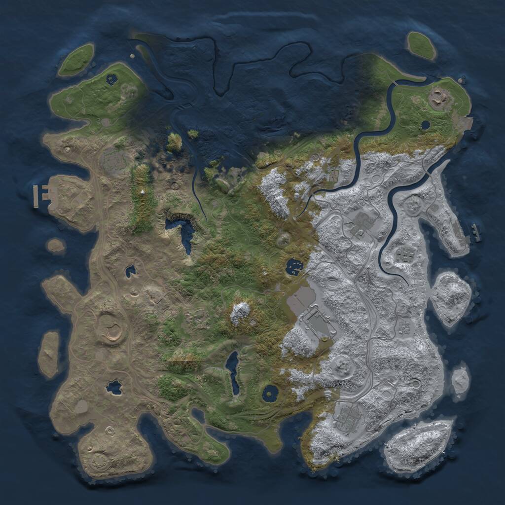 Rust Map: Procedural Map, Size: 4500, Seed: 937888355, 16 Monuments