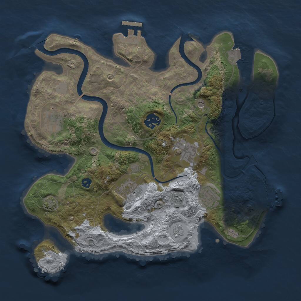 Rust Map: Procedural Map, Size: 3000, Seed: 279241752, 12 Monuments