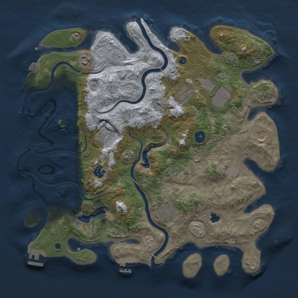 Rust Map: Procedural Map, Size: 4000, Seed: 990355, 15 Monuments