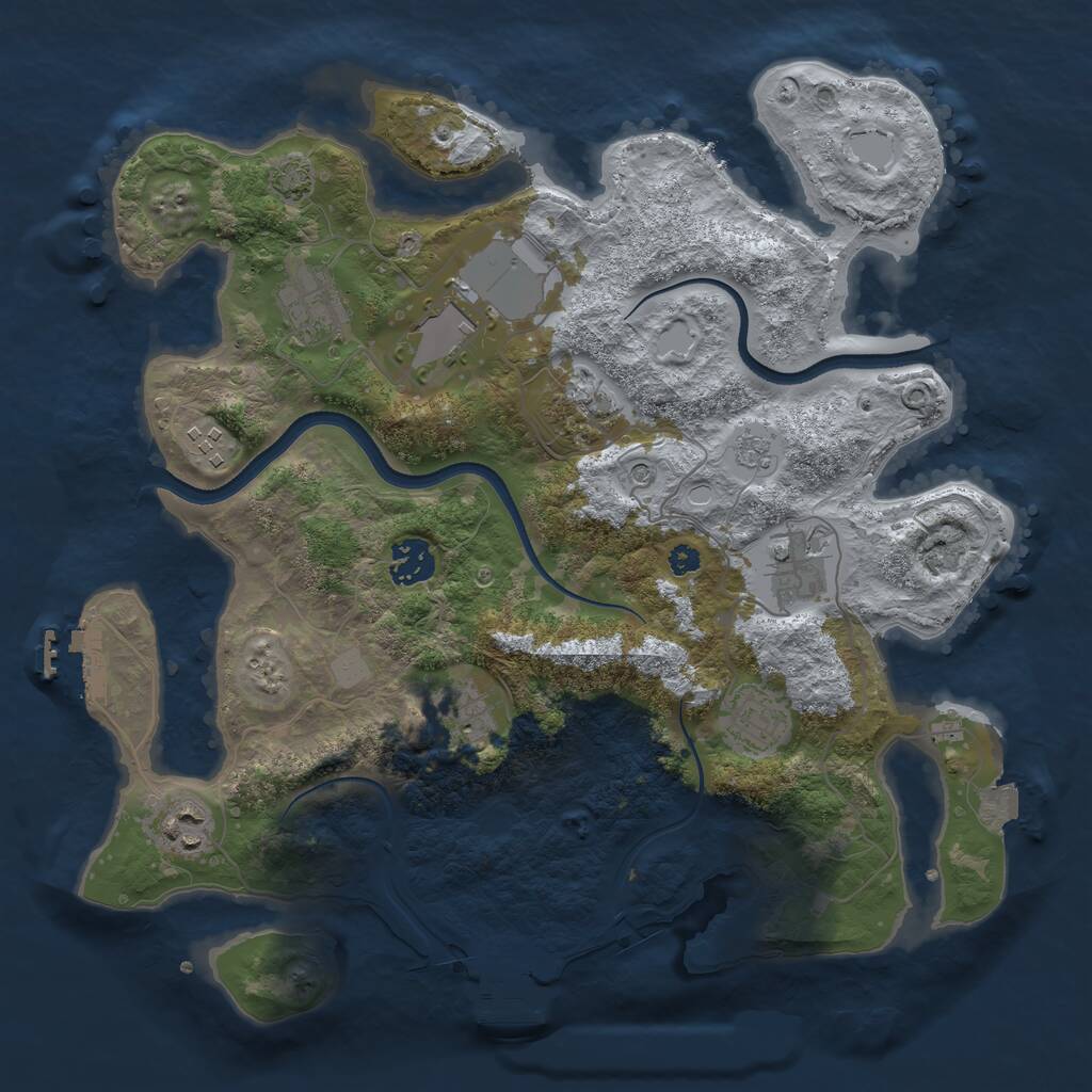 Rust Map: Procedural Map, Size: 3500, Seed: 1513622442, 15 Monuments