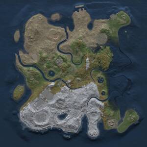 Thumbnail Rust Map: Procedural Map, Size: 3500, Seed: 1374747651, 13 Monuments
