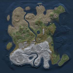 Thumbnail Rust Map: Procedural Map, Size: 3500, Seed: 1374747651, 15 Monuments