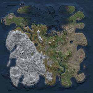 Thumbnail Rust Map: Procedural Map, Size: 4000, Seed: 8264525, 17 Monuments