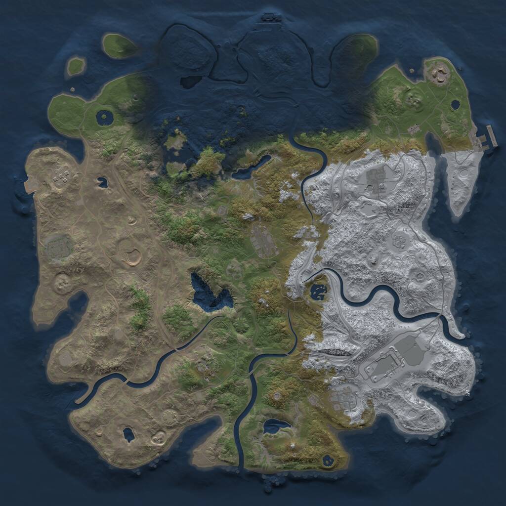 Rust Map: Procedural Map, Size: 4500, Seed: 24531, 17 Monuments
