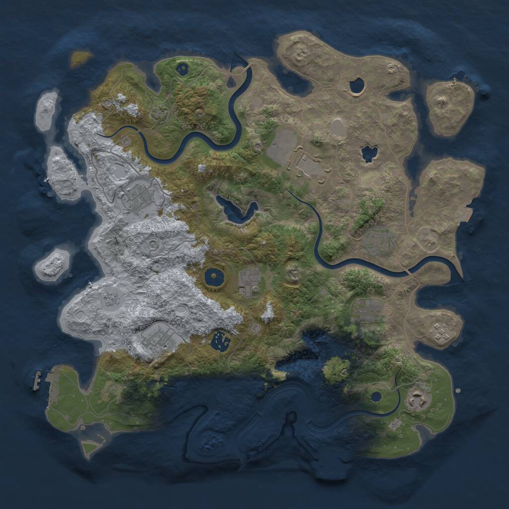 Rust Map: Procedural Map, Size: 4000, Seed: 998159, 16 Monuments