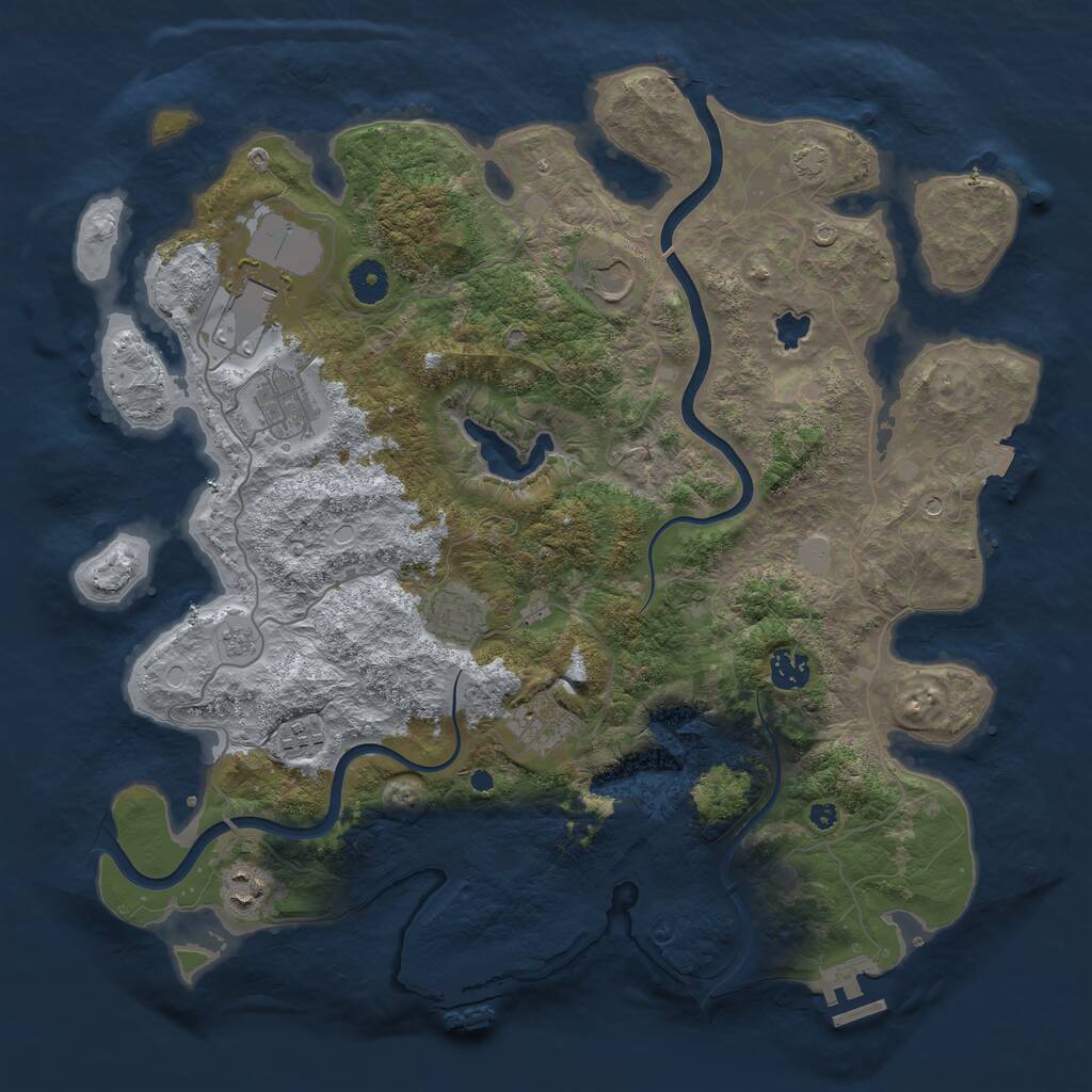 Rust Map: Procedural Map, Size: 4000, Seed: 998159, 14 Monuments