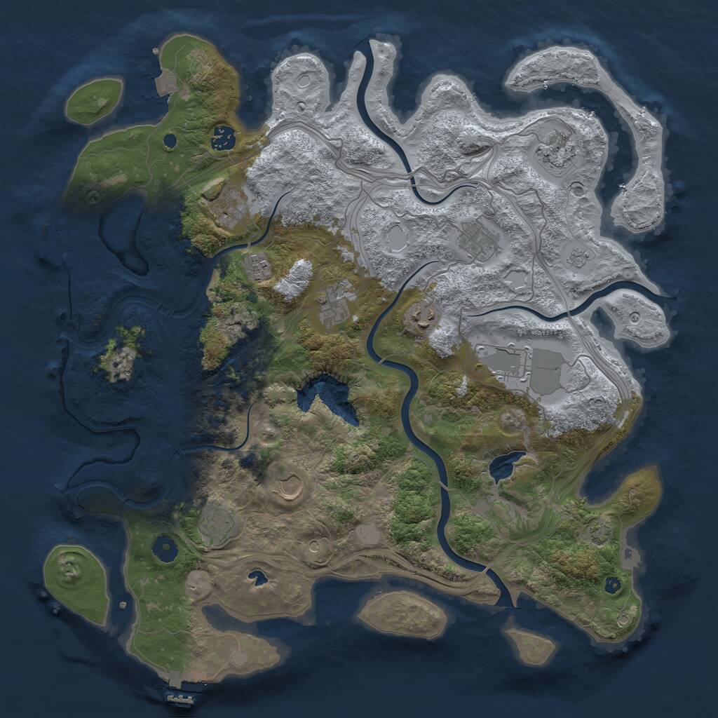 Rust Map: Procedural Map, Size: 4250, Seed: 616227997, 16 Monuments