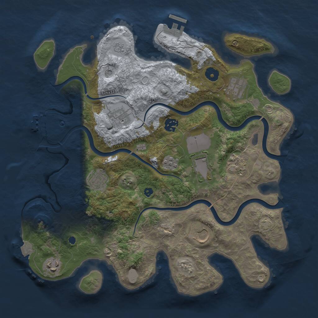 Rust Map: Procedural Map, Size: 3500, Seed: 96530046, 15 Monuments