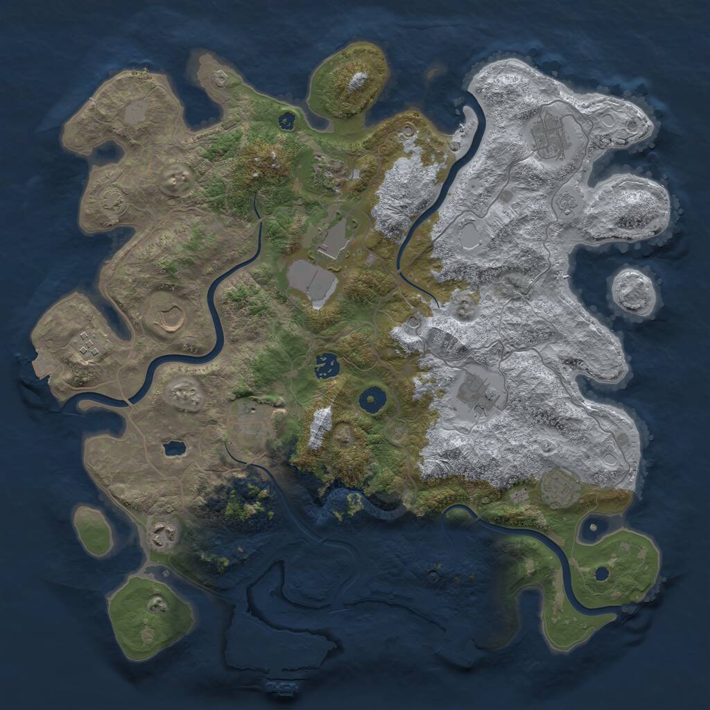Rust Map: Procedural Map, Size: 4100, Seed: 6579543, 16 Monuments