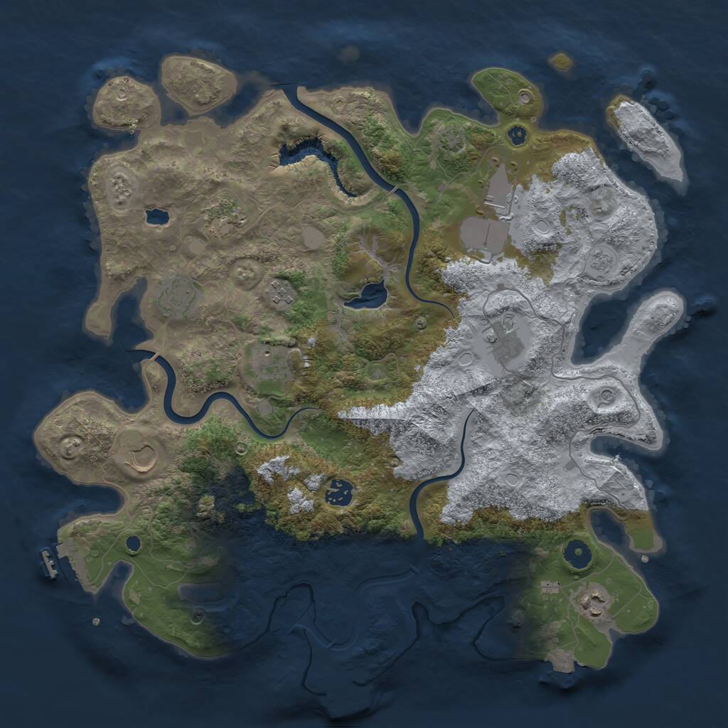 Rust Map: Procedural Map, Size: 4000, Seed: 64781241, 15 Monuments