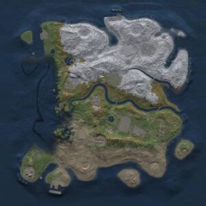 Thumbnail Rust Map: Procedural Map, Size: 3500, Seed: 1565690641, 15 Monuments