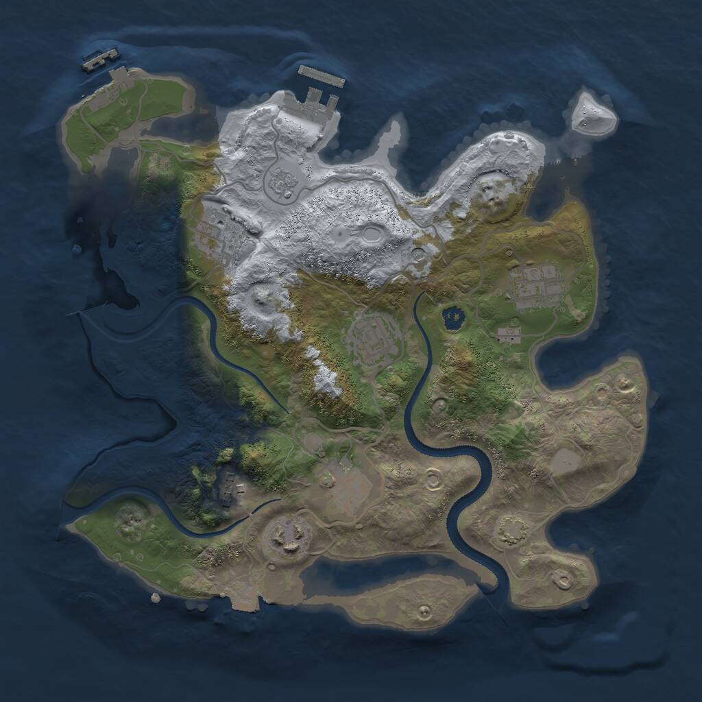 Rust Map: Procedural Map, Size: 3000, Seed: 822215108, 12 Monuments