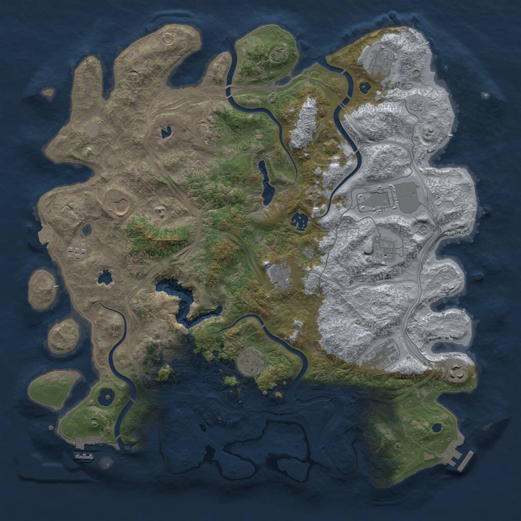 Rust Map: Procedural Map, Size: 4500, Seed: 300611898, 17 Monuments