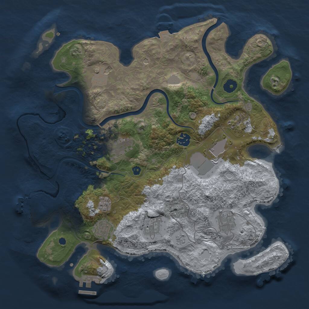 Rust Map: Procedural Map, Size: 3500, Seed: 209379182, 15 Monuments