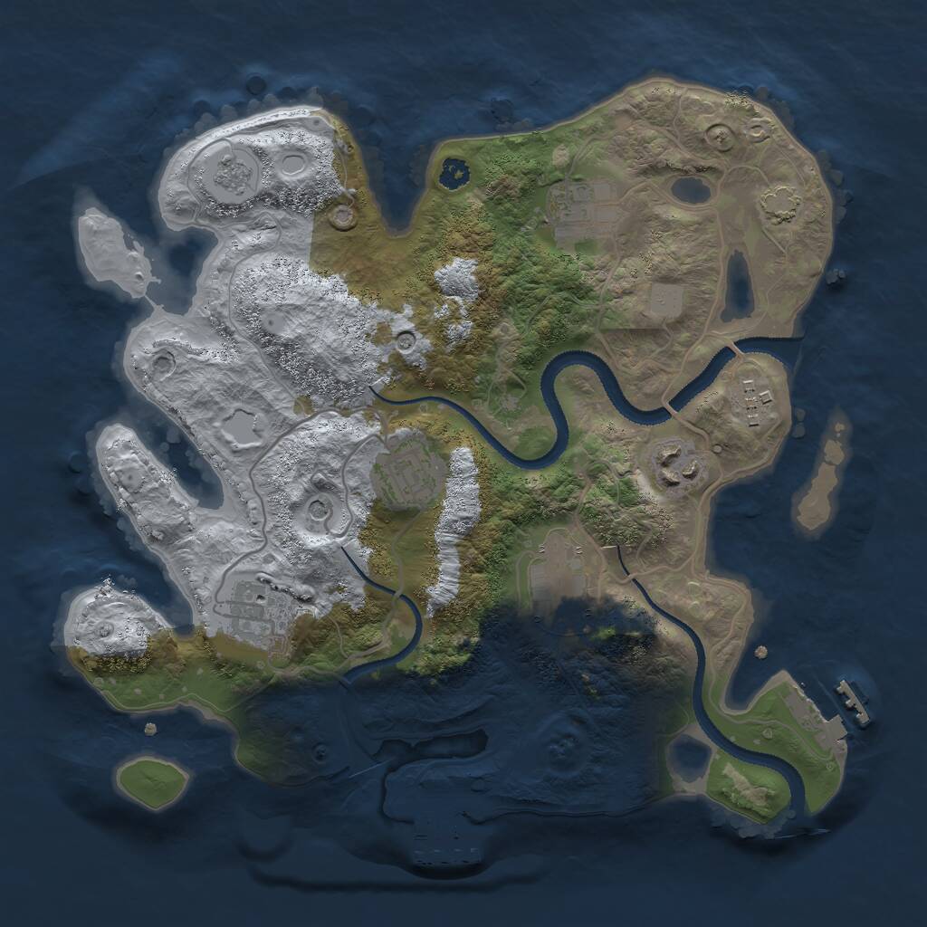Rust Map: Procedural Map, Size: 3000, Seed: 71982, 12 Monuments