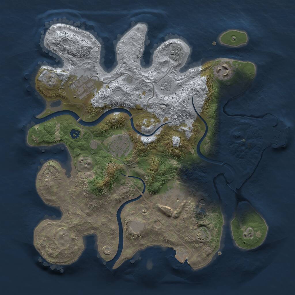 Rust Map: Procedural Map, Size: 3000, Seed: 26358743, 10 Monuments