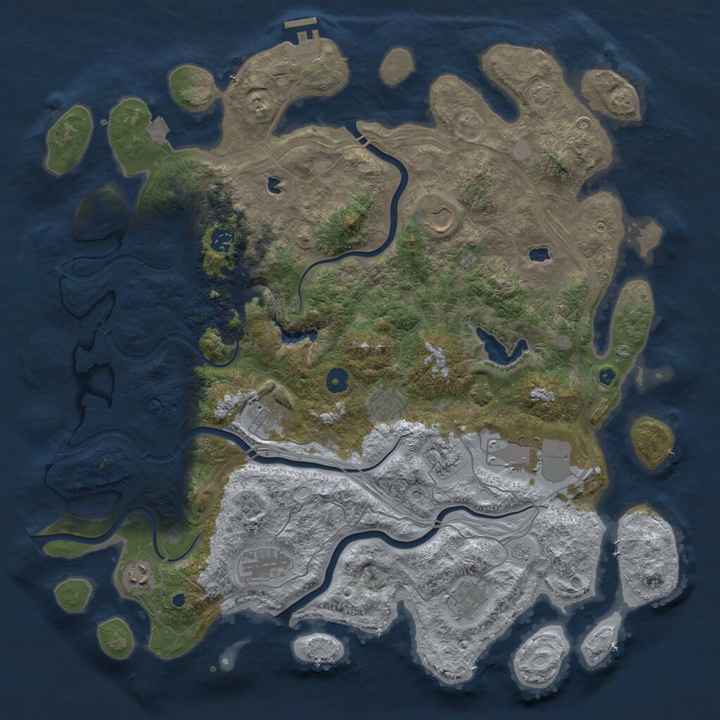 Rust Map: Procedural Map, Size: 4500, Seed: 750430182, 15 Monuments