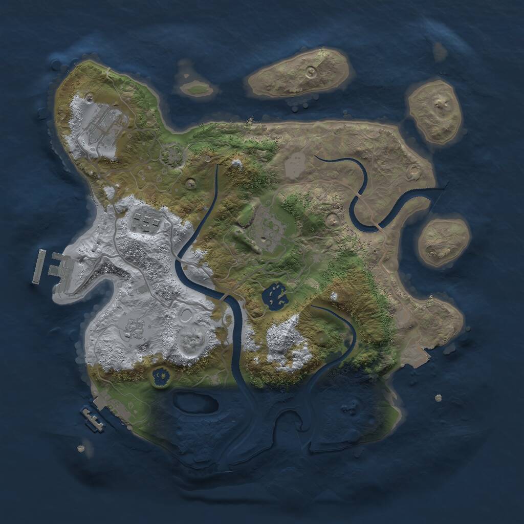 Rust Map: Procedural Map, Size: 3000, Seed: 1618033988, 9 Monuments