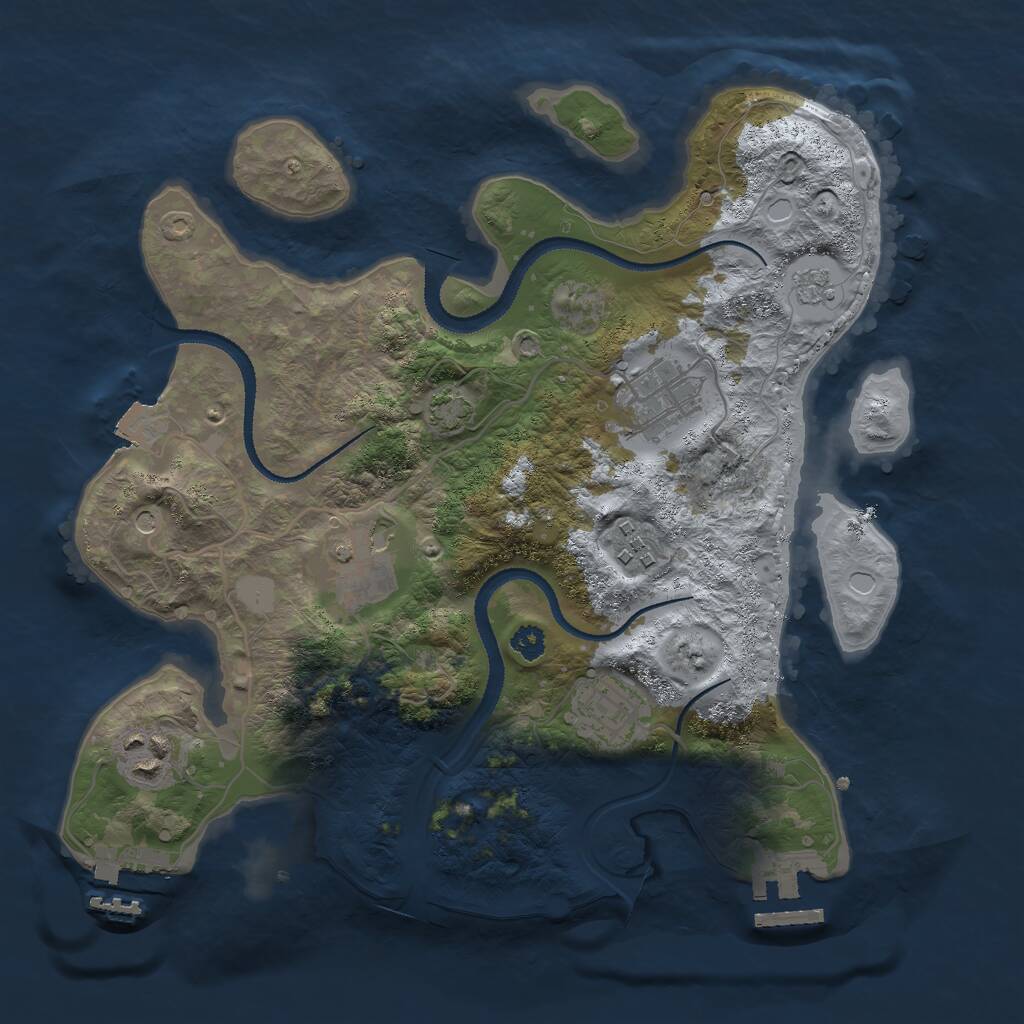 Rust Map: Procedural Map, Size: 3000, Seed: 6890, 11 Monuments