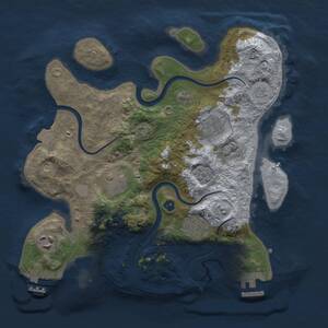 Thumbnail Rust Map: Procedural Map, Size: 3000, Seed: 6890, 11 Monuments