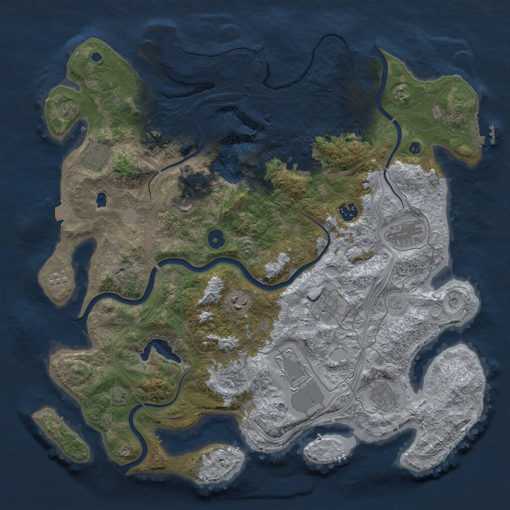 Rust Map: Procedural Map, Size: 4250, Seed: 892989873, 17 Monuments
