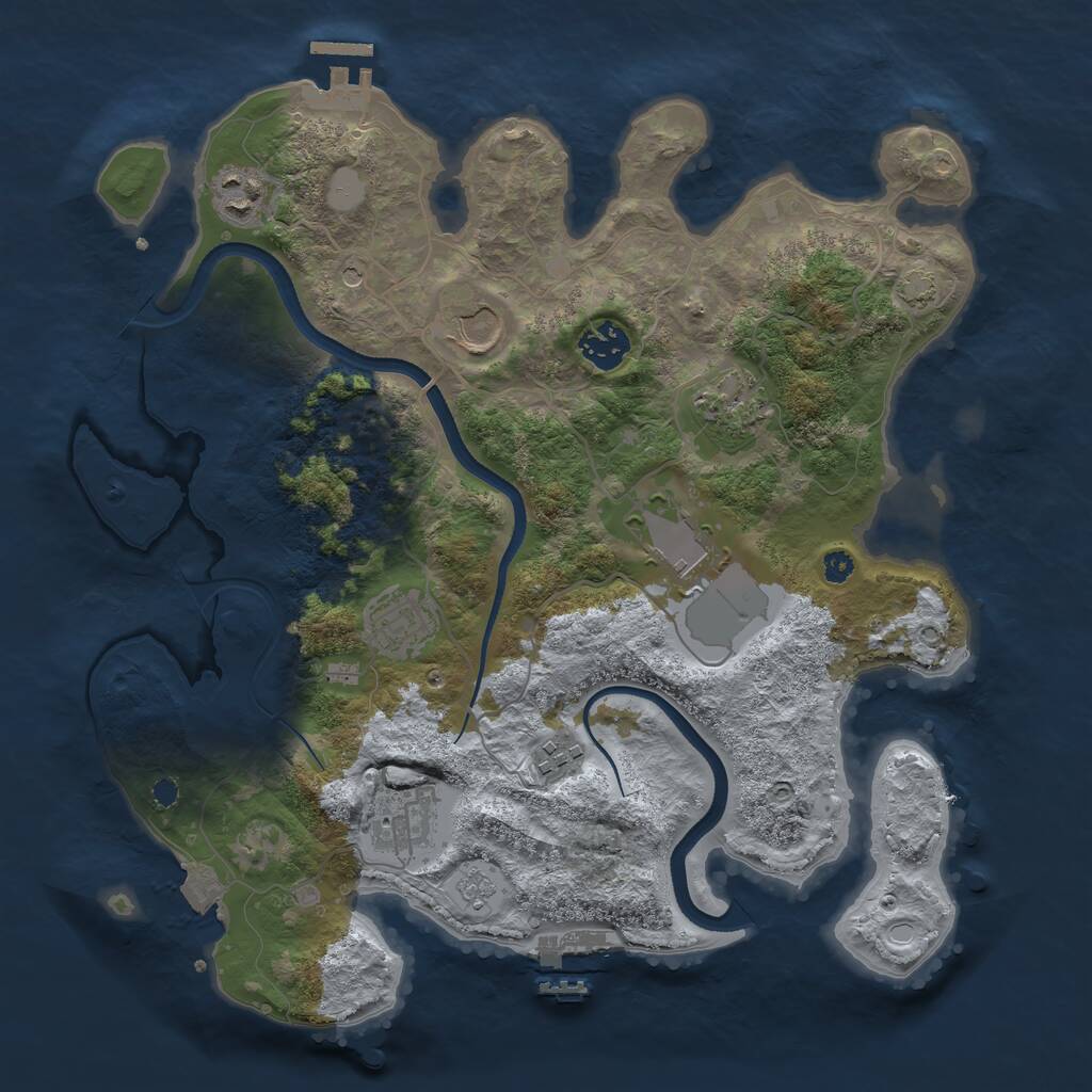 Rust Map: Procedural Map, Size: 3500, Seed: 20222, 14 Monuments