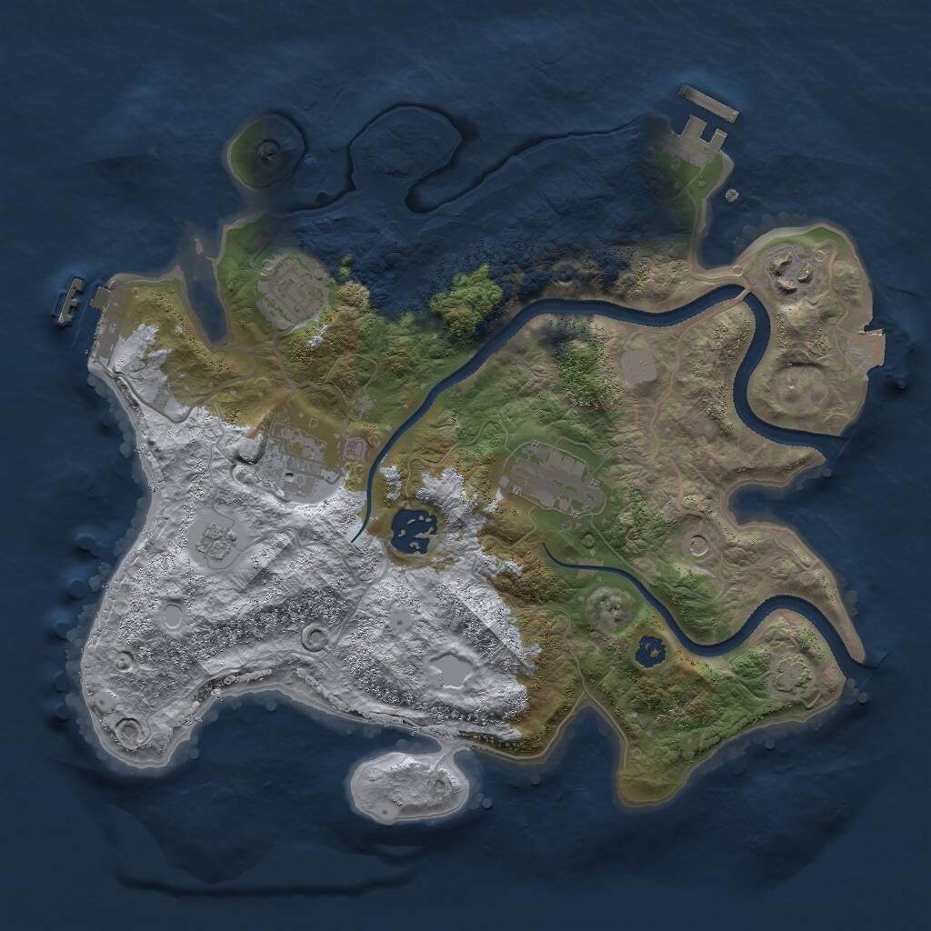 Rust Map: Procedural Map, Size: 3000, Seed: 28401, 11 Monuments