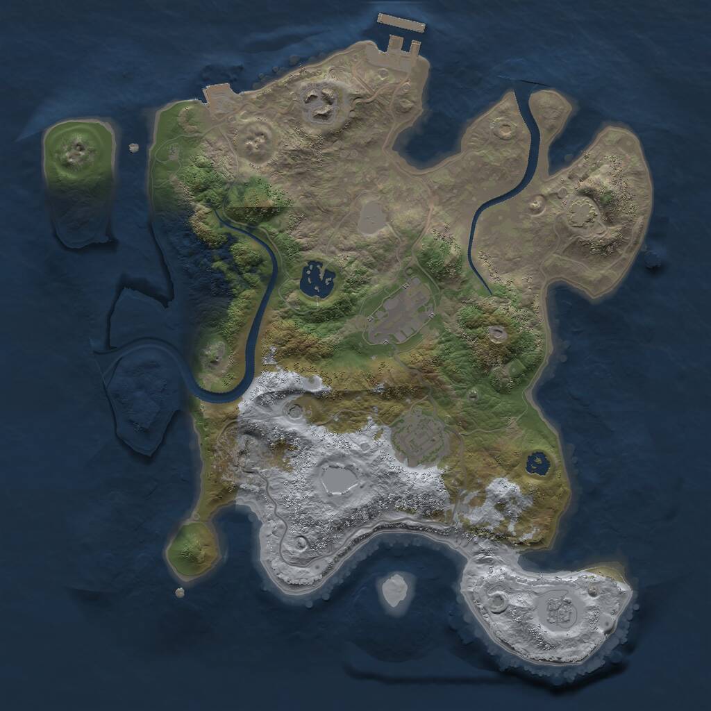 Rust Map: Procedural Map, Size: 3000, Seed: 425725, 9 Monuments