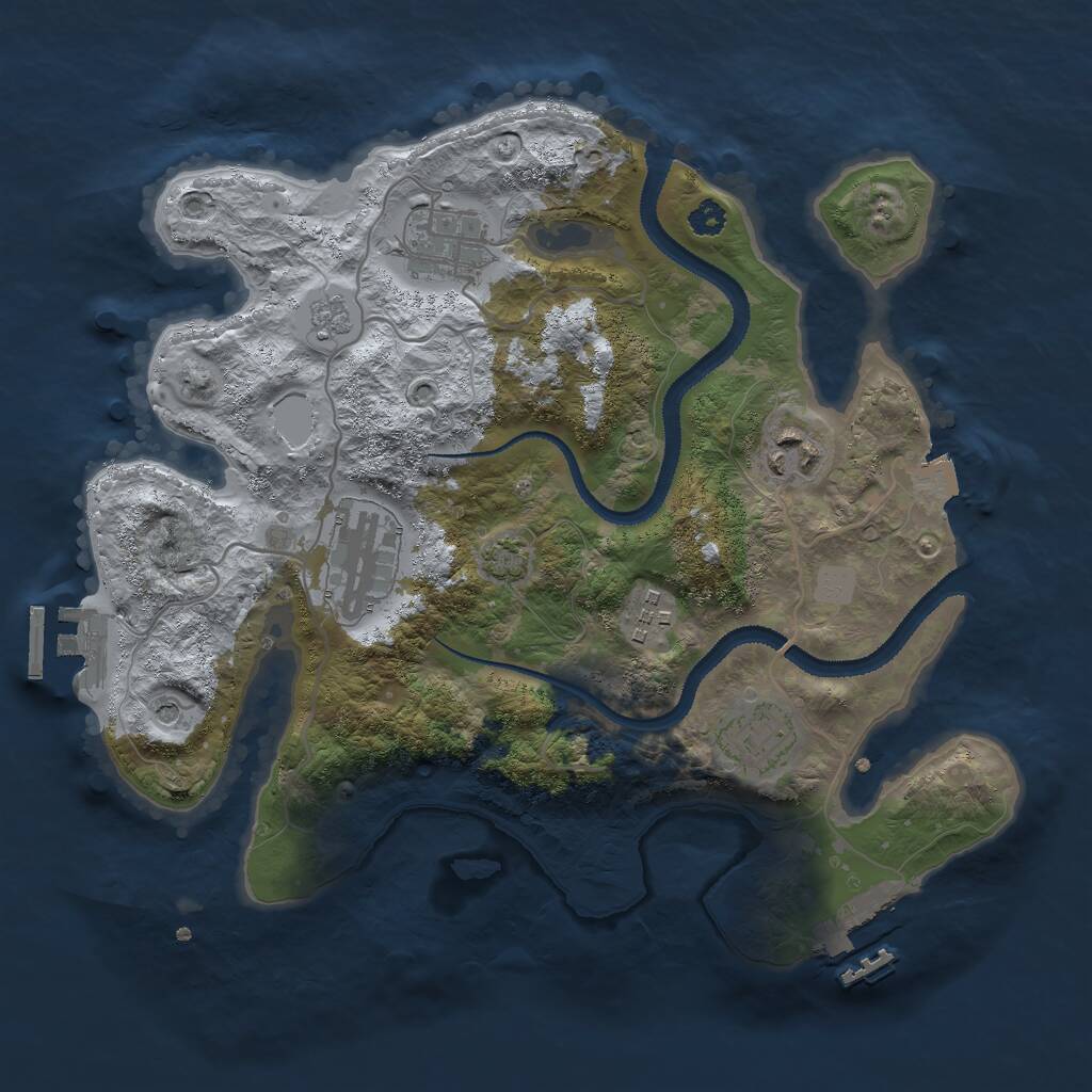 Rust Map: Procedural Map, Size: 3000, Seed: 898348801, 11 Monuments