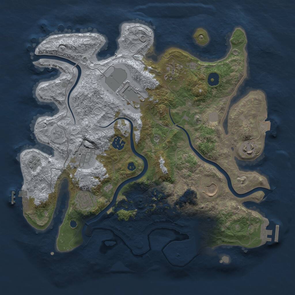 Rust Map: Procedural Map, Size: 3500, Seed: 898348801, 14 Monuments