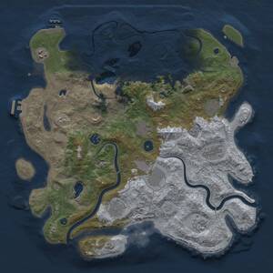 Thumbnail Rust Map: Procedural Map, Size: 4000, Seed: 45659, 17 Monuments