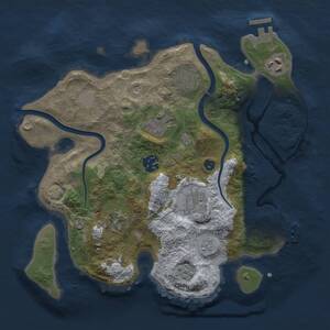Thumbnail Rust Map: Procedural Map, Size: 3000, Seed: 28581, 13 Monuments