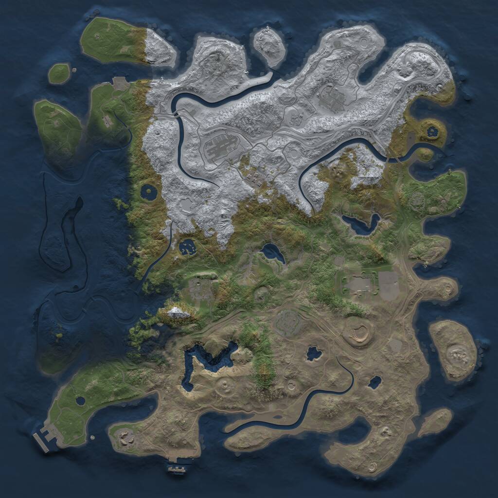 Rust Map: Procedural Map, Size: 4500, Seed: 1968414792, 15 Monuments