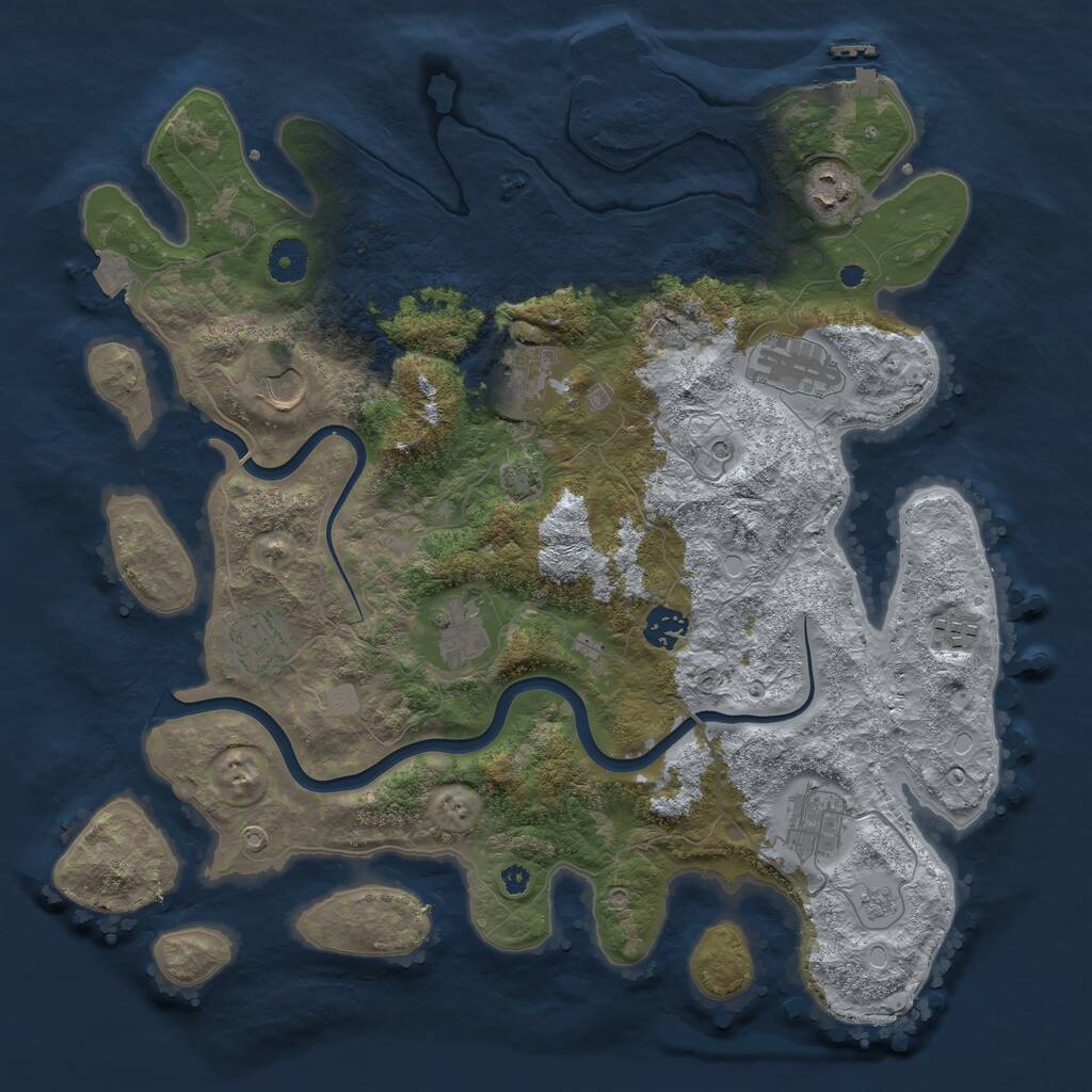 Rust Map: Procedural Map, Size: 3850, Seed: 710000, 15 Monuments