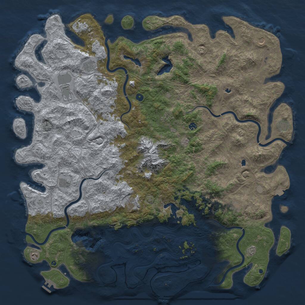 Rust Map: Procedural Map, Size: 6000, Seed: 451583670, 17 Monuments