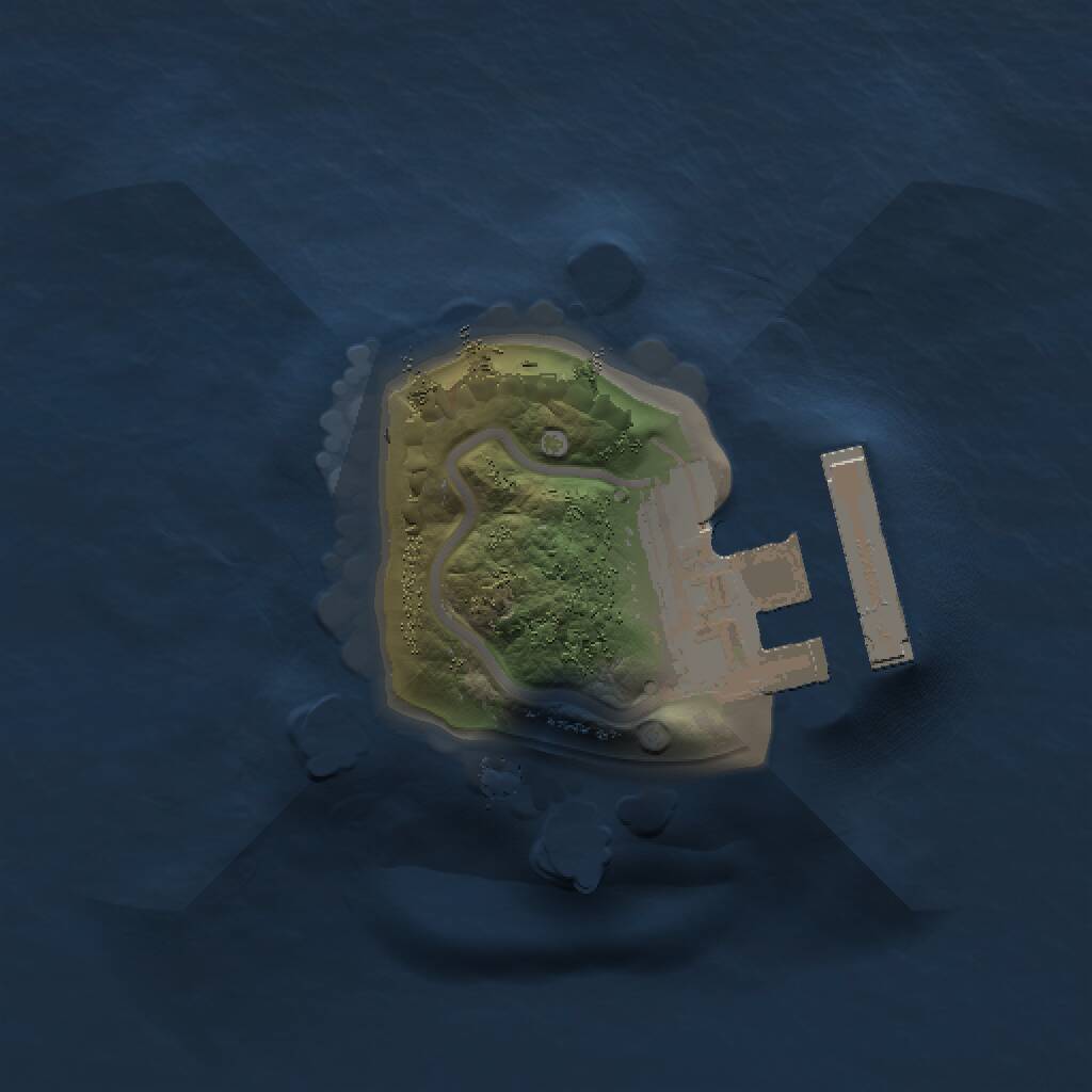 Rust Map: Procedural Map, Size: 1000, Seed: 1734025, 2 Monuments