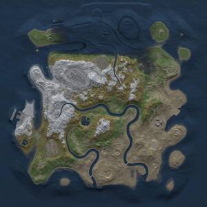 Thumbnail Rust Map: Procedural Map, Size: 3500, Seed: 107765, 13 Monuments