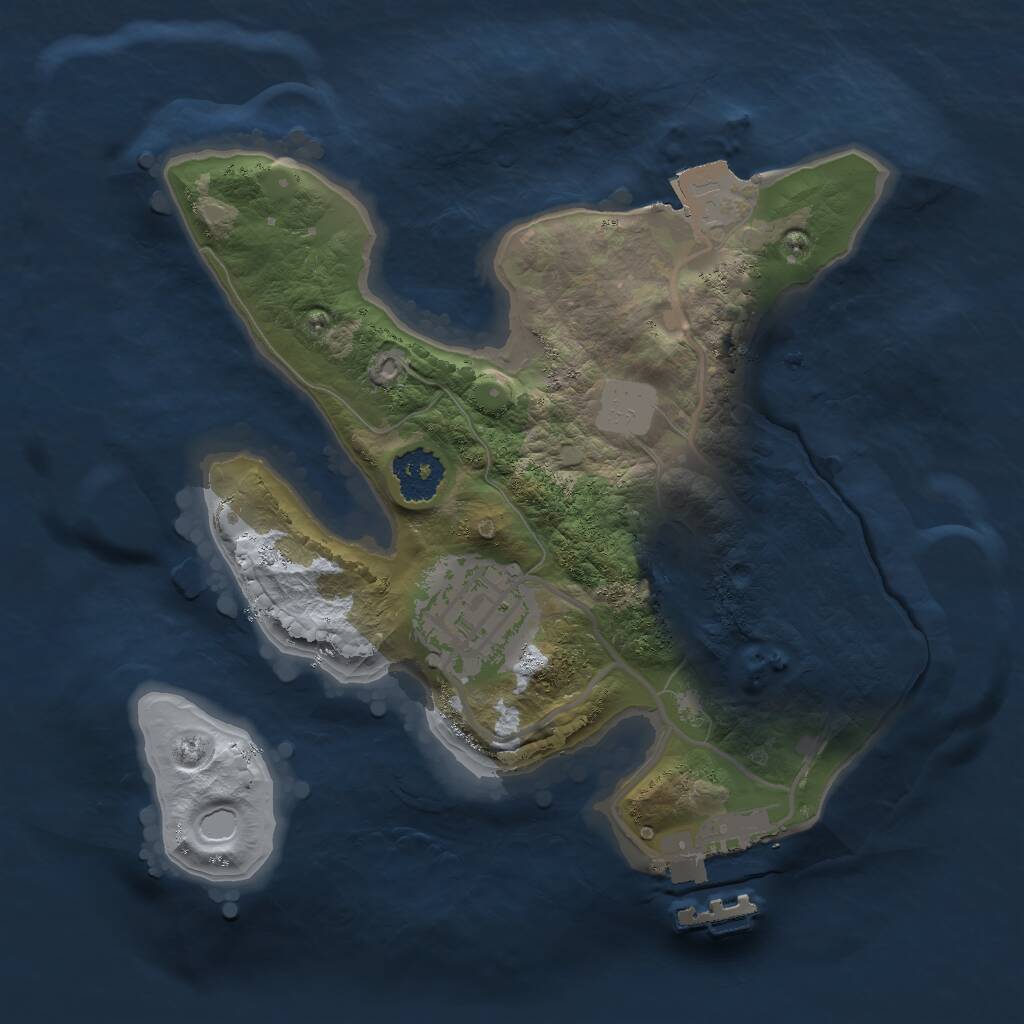 Rust Map: Procedural Map, Size: 2000, Seed: 228777666, 3 Monuments