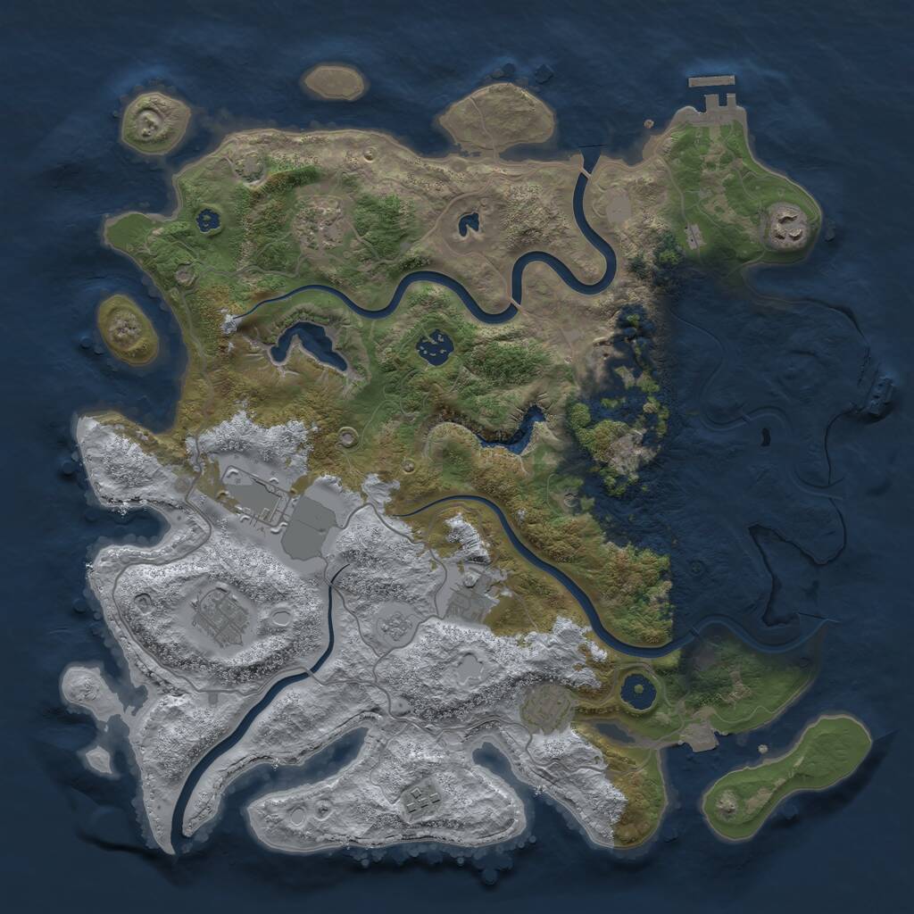 Rust Map: Procedural Map, Size: 4000, Seed: 787153346, 15 Monuments