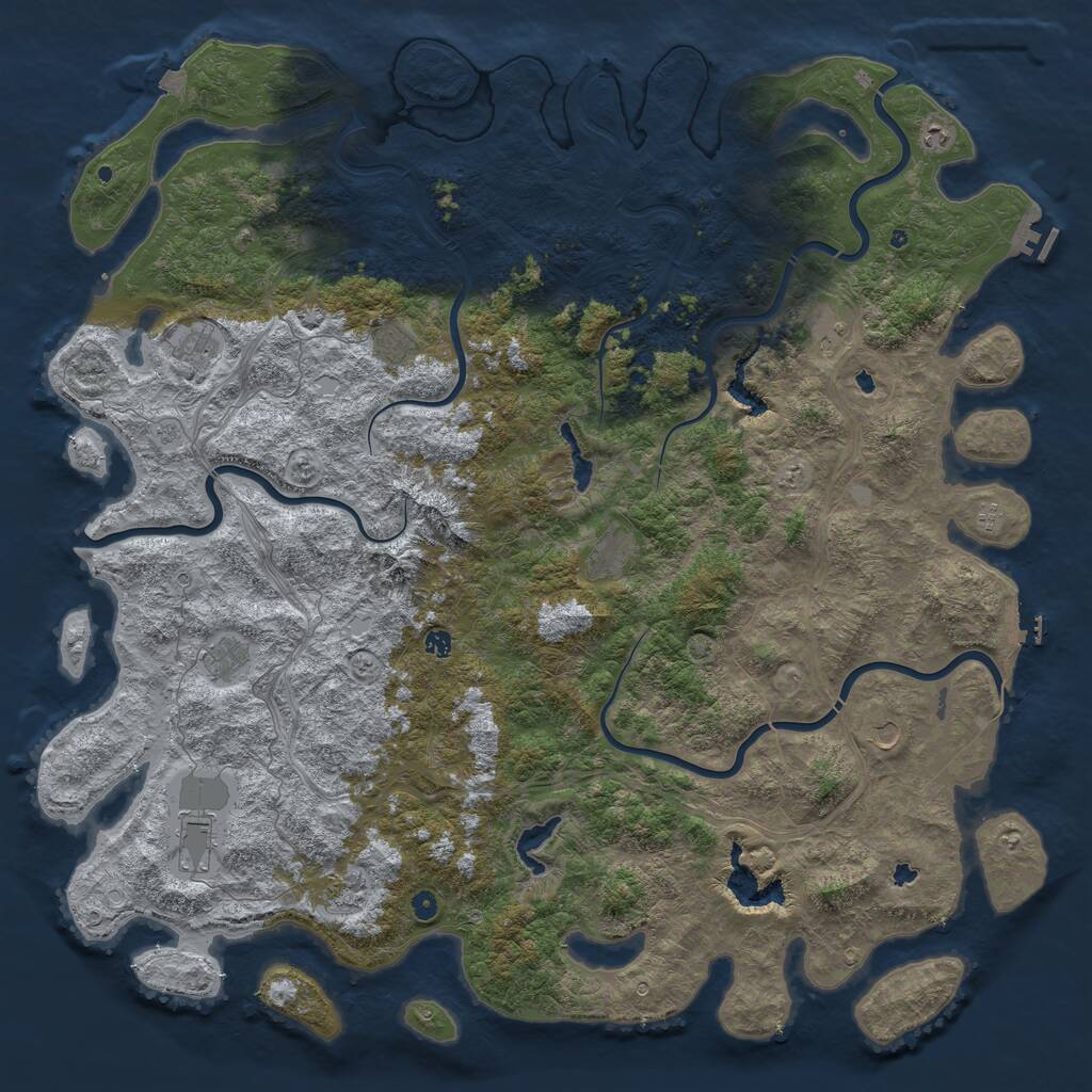 Rust Map: Procedural Map, Size: 6000, Seed: 1564235182, 17 Monuments