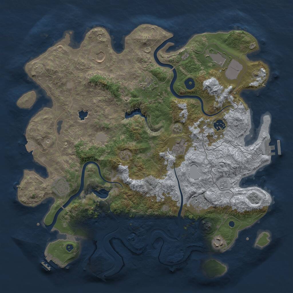 Rust Map: Procedural Map, Size: 4000, Seed: 5618766, 15 Monuments